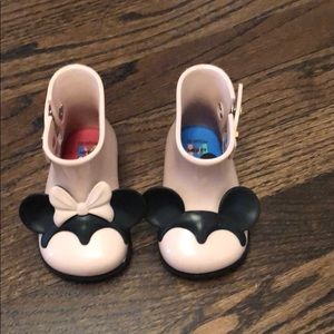 Mini Melissa Minnie & Mickey Rain Boots NEW
